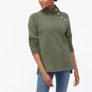J.CREW green cowl neck sweater with buttons